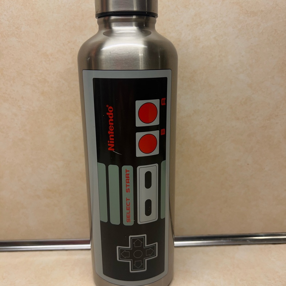Nintendo Silver Bottle with Retro Controller Design